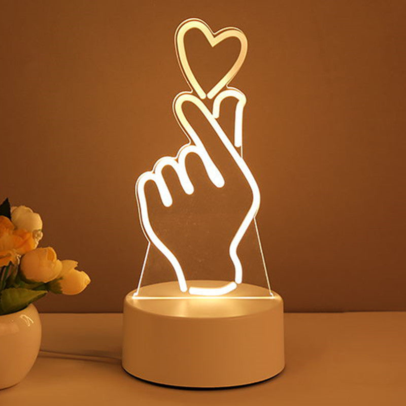 3D Acrylic LED Night Lamp USB Neon Sign
