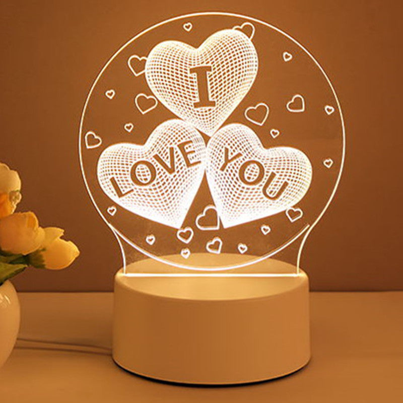 3D Acrylic LED Night Lamp USB Neon Sign