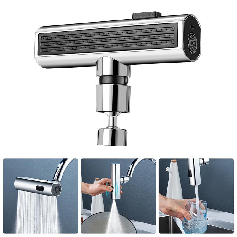 Rotating Kitchen Faucet Nozzle with Splash-Proof Bubbler
