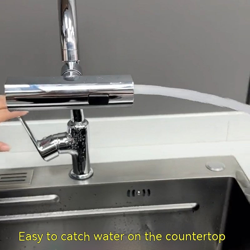 Rotating Kitchen Faucet Nozzle with Splash-Proof Bubbler