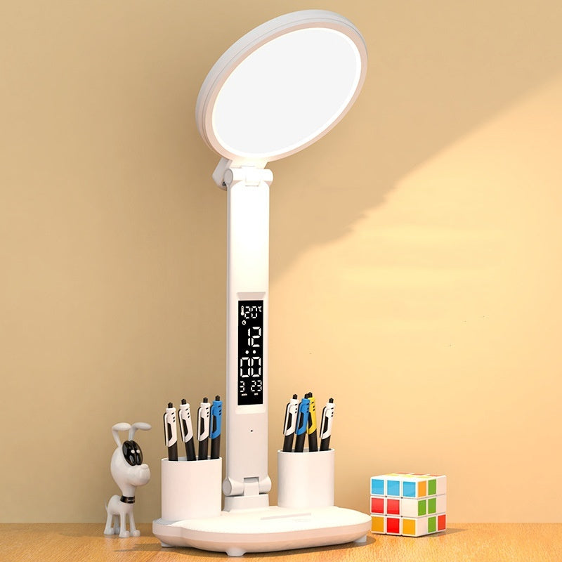 LED Desk Lamp with USB Charge & Foldable Fan