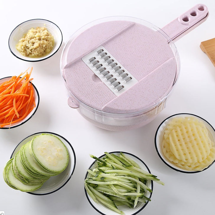 8-in-1 Vegetable Slicer and Grater with Strainer