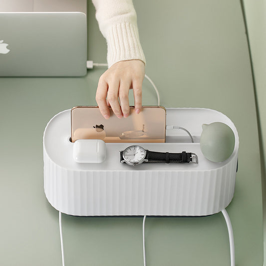 Cable Storage Box for Power Strip & Charger Organizer
