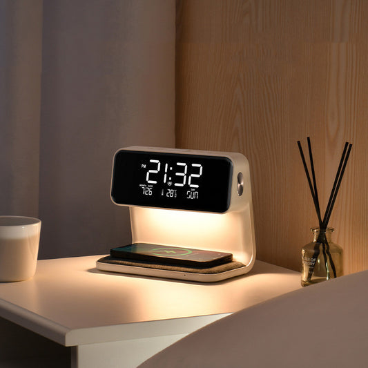 3-in-1 Bedside Lamp – Wireless Charger & Alarm Clock