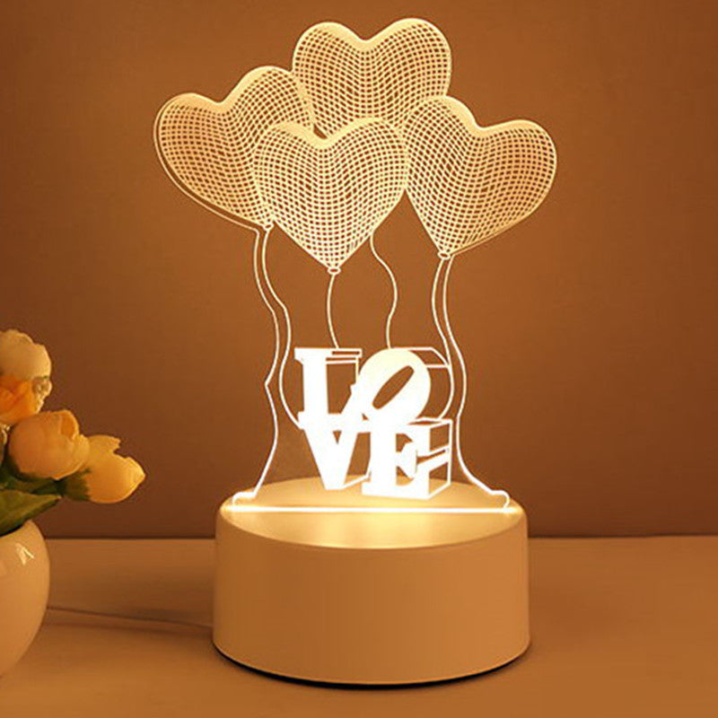 3D Acrylic LED Night Lamp USB Neon Sign