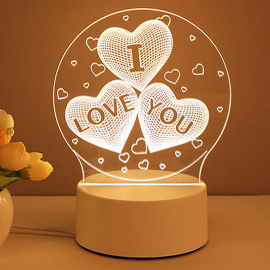 3D Acrylic LED Night Lamp USB Neon Sign