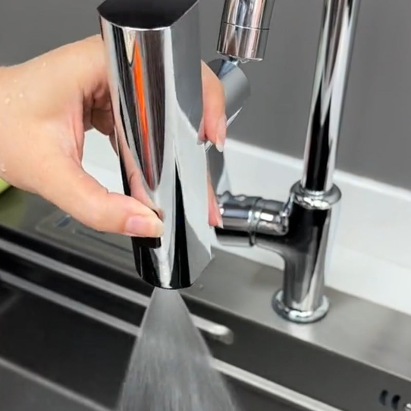 Rotating Kitchen Faucet Nozzle with Splash-Proof Bubbler