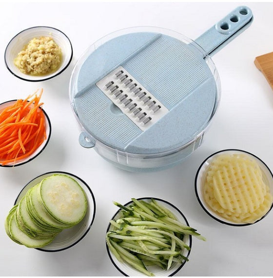8-in-1 Vegetable Slicer and Grater with Strainer