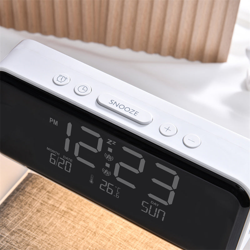 3-in-1 Bedside Lamp – Wireless Charger & Alarm Clock