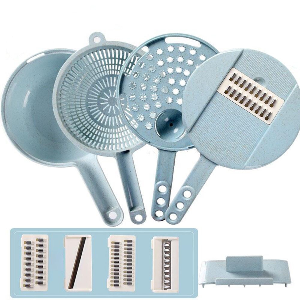 8-in-1 Vegetable Slicer and Grater with Strainer