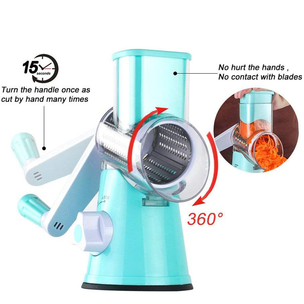 Manual Round Mandoline Slicer for Vegetables and Cheese
