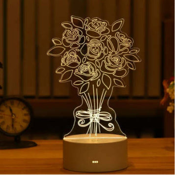 3D Acrylic LED Night Lamp USB Neon Sign