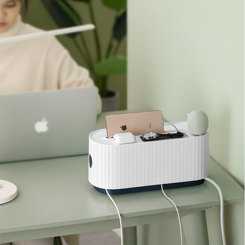 Cable Storage Box for Power Strip & Charger Organizer