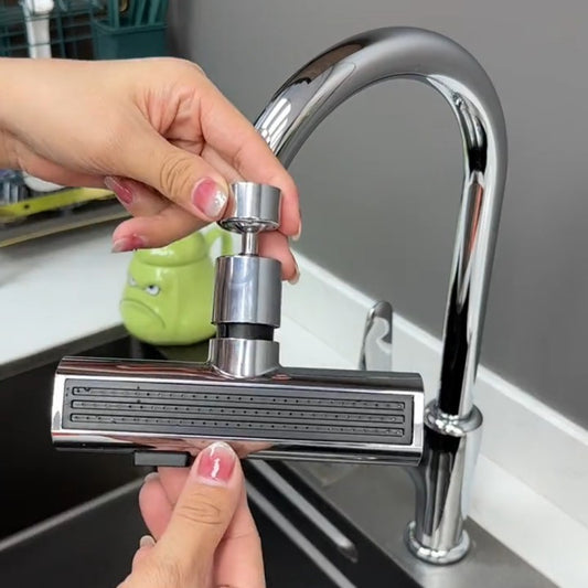 Rotating Kitchen Faucet Nozzle with Splash-Proof Bubbler