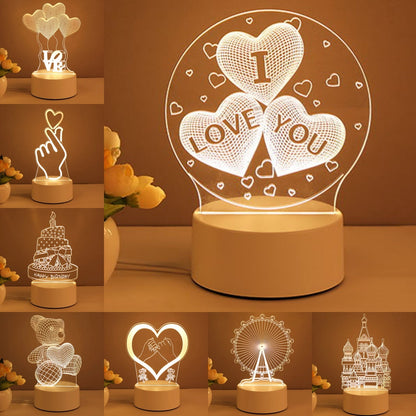 3D Acrylic LED Night Lamp USB Neon Sign