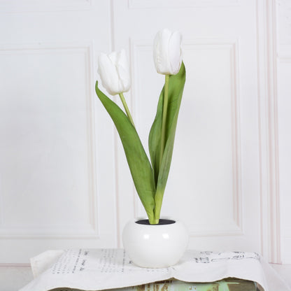 LED Tulip Flower Night Light Potted Table Lamp