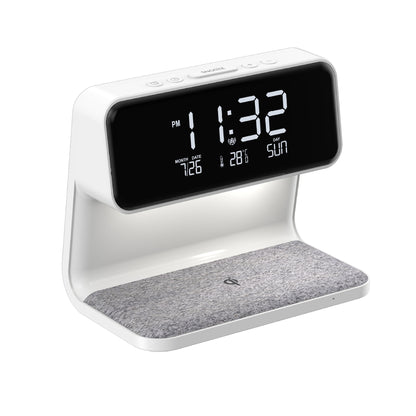 3-in-1 Bedside Lamp – Wireless Charger & Alarm Clock
